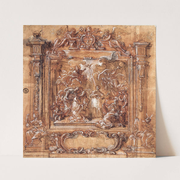 Cardinal Albani is offered the Tiara by Giuseppe Passeri