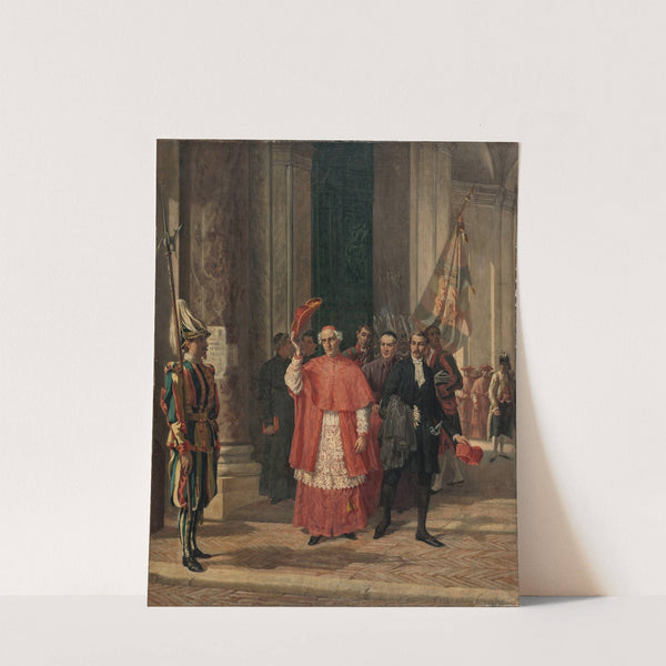 Cardinaux sortant du Vatican par la porte des Suisses, après une audience du Saint-Père by Auguste Dutuit
