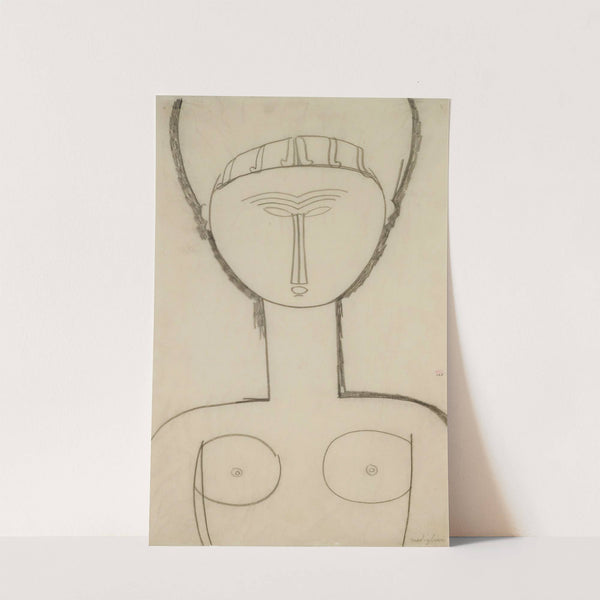 Cariatide, vue de face, demi-figure (1912) by Amedeo Modigliani