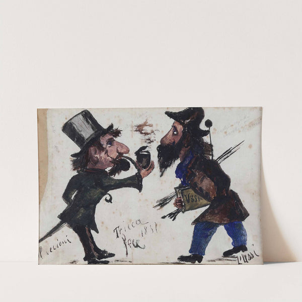 Caricature di Cecioni e Ussi by Angiolo Tricca