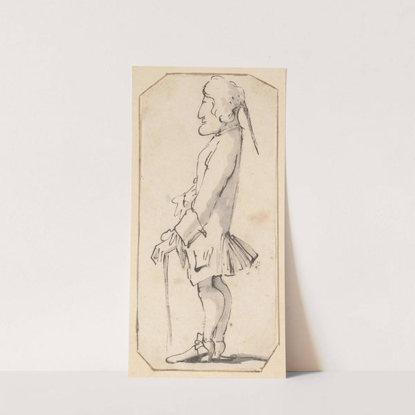Caricature of a Man Carrying a Stick, Standing in Profile to the Left (1760) by Giovanni Battista Tiepolo