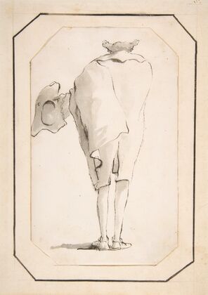 Caricature of a Man Holding a Tricorne, Seen from Behind