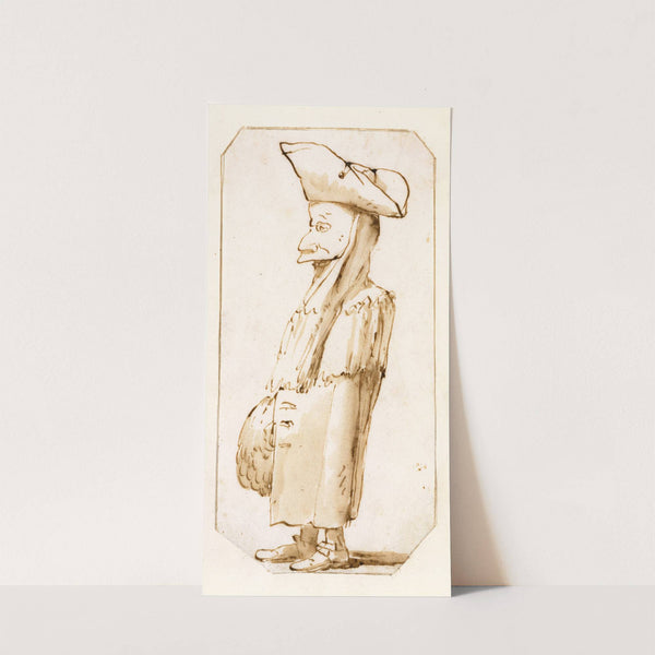 Caricature of a Man in a Mask and a Tricorne, Standing in Profile to the Left (1760) by Giovanni Battista Tiepolo