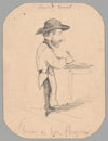 Caricature of a Man in the Small Hat (1855)