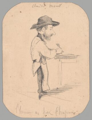 Caricature of a Man in the Small Hat (1855)