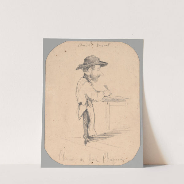 Caricature of a Man in the Small Hat (1855) by Claude Monet