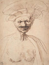 Caricature of a Man Wearing a Large Hat