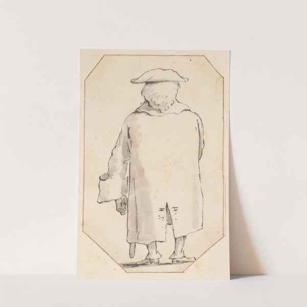 Caricature of a Man Wearing a Wig and a Tricorne, Seen from Behind (1760) by Giovanni Battista Tiepolo