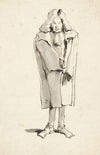 Caricature of a Man Wearing an Overcoat