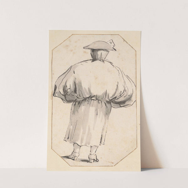 Caricature of a Person in a Voluminous Gown, Seen from Behind (1760) by Giovanni Battista Tiepolo