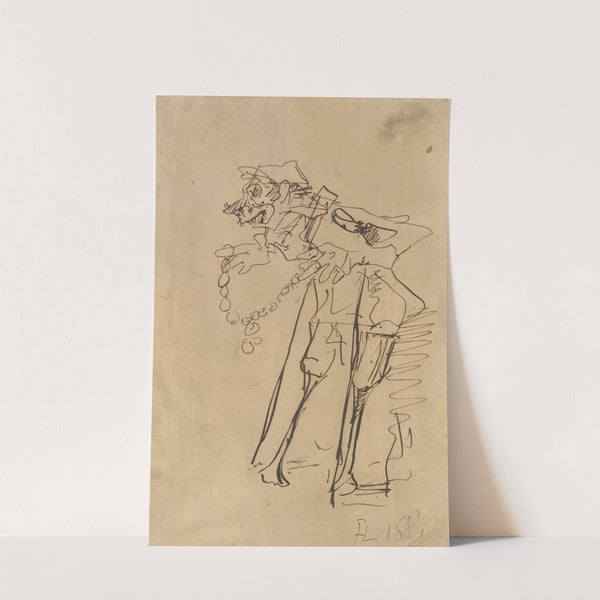Caricature of a soldier holding a decoration by Henri de Toulouse-Lautrec