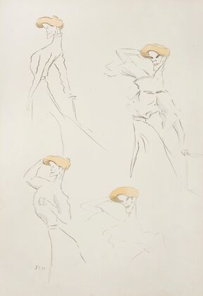 Caricature of a woman in four shots (1904)