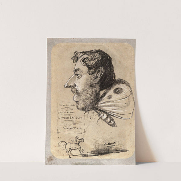 Caricature of Jules Didier (‘Butterfly Man’) (c. 1858) by Claude Monet