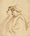 Caricature of Two Men Seen in Profile