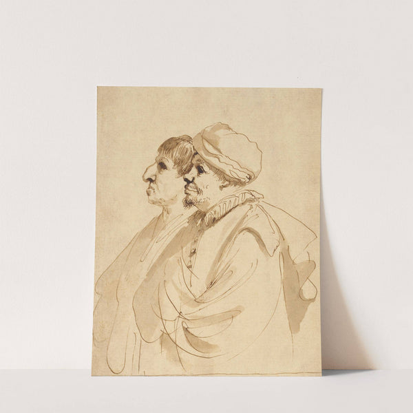 Caricature of Two Men Seen in Profile by Guercino