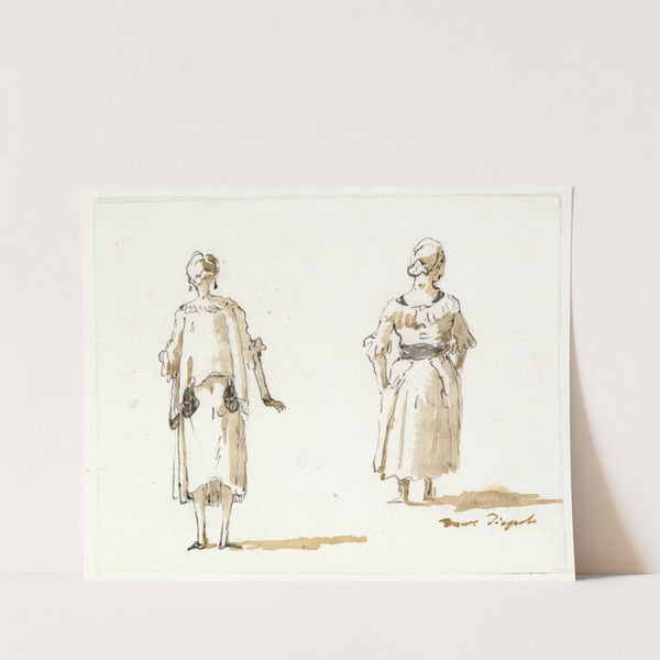 Caricature of Two Women Seen From Behind (late 18th century) by Giovanni Domenico Tiepolo