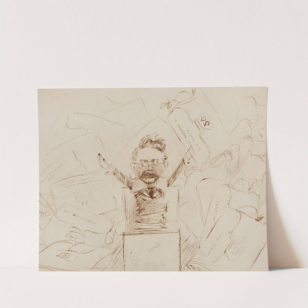 Caricature of William Black as jack-in-the-box by Edwin Austin Abbey