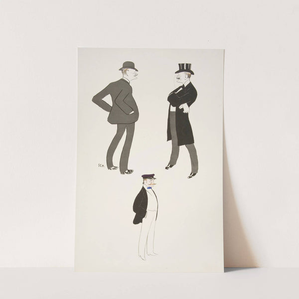 Caricatures of three men (1904) by Georges Goursat (Sem)