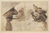 Caricatures of Two Male Heads