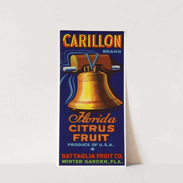 Carillon Brand Florida Citrus Fruit Label (1940)