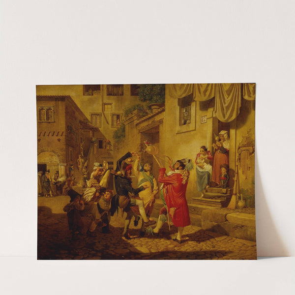 Carnival Gaiety In A Roman Street by August Krafft