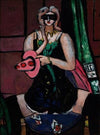 Carnival Mask, Green, Violet, and Pink (Columbine)