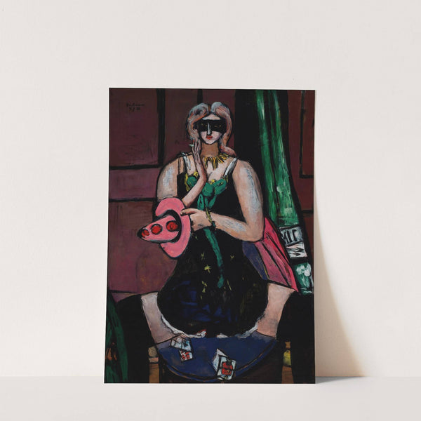 Carnival Mask, Green, Violet, and Pink (Columbine) (1950) by Max Beckmann