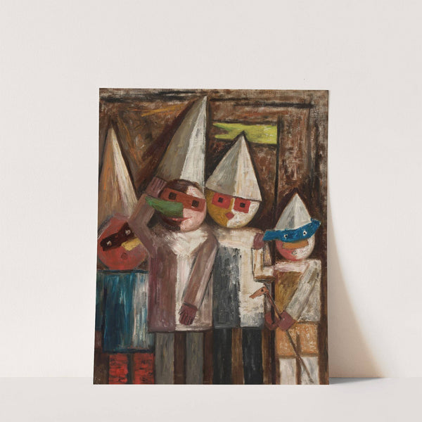 Carnival of children with a flag by Tadeusz Makowski