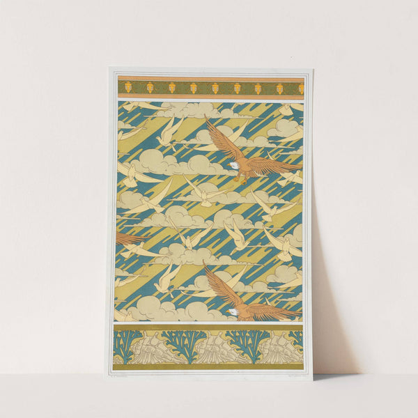 Carpocoris, bordure. Aigles et pigeons, papier peint. Coquillages et algues, bordure. by Maurice Pillard Verneuil