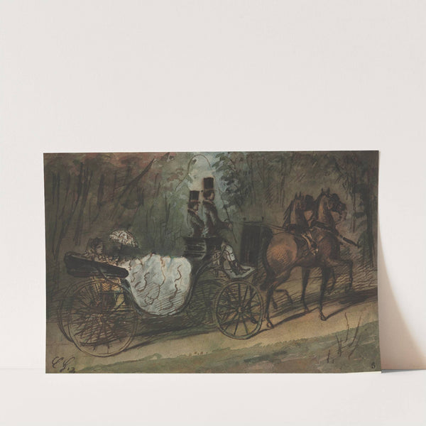 Carriage in the Bois de Boulogne (1800s) by Constantin Guys