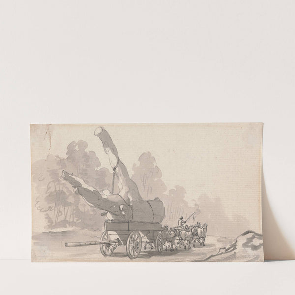 Cart Bearing a Large Tree Trunk by Paul Sandby