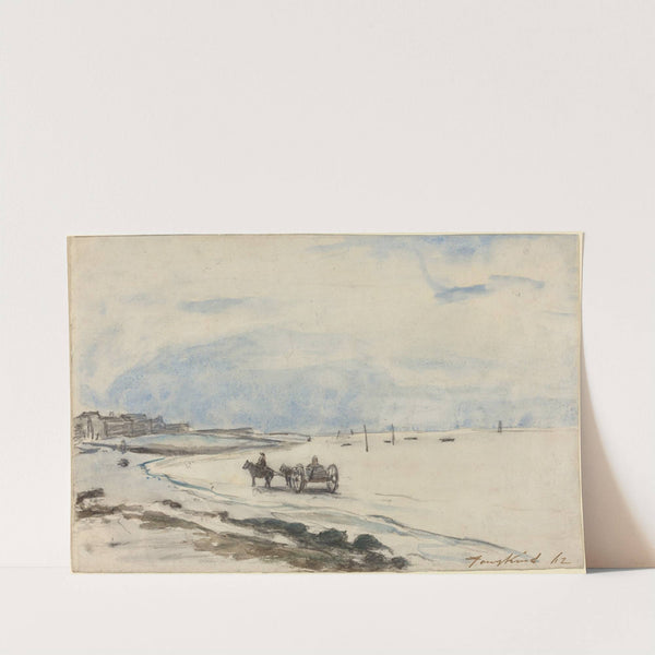 Cart on the Beach at Etretat by Johan Barthold Jongkind