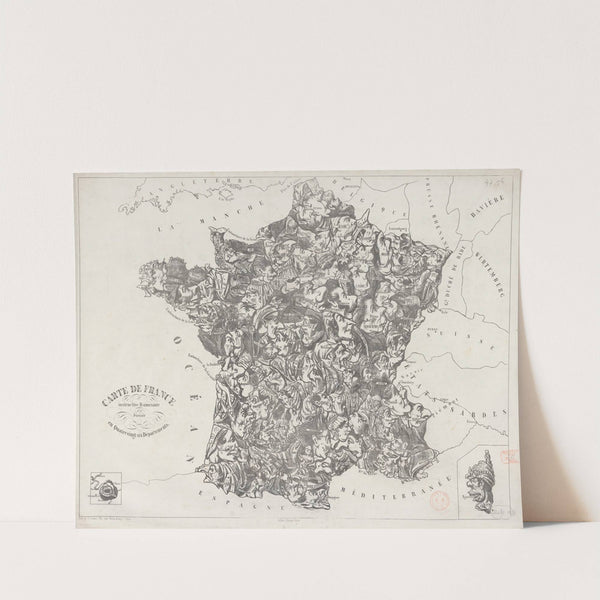 Carte de France instructive et amusante divisée en Quatrevingt six Départements (1856) by Achille Belloguet