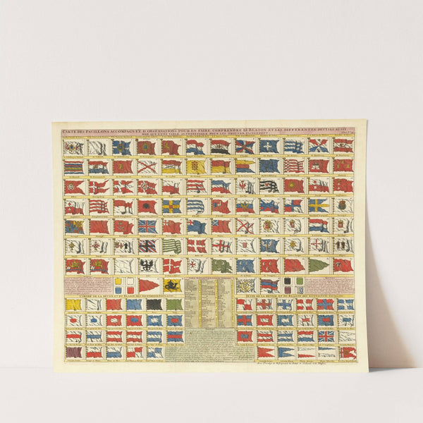 Carte des Pavillons Accompagnee D’Observations Pour en Faire Comprende le Blazon et les differentes devises (1720) by Henri Chatelain