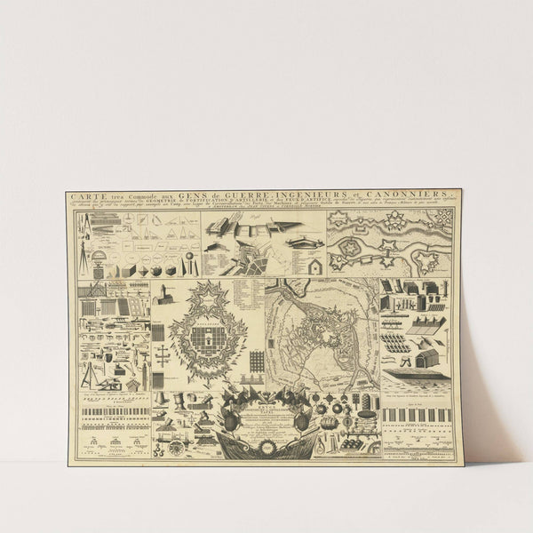 Carte tres Commode aux Gens de Guerre, Ingenieurs et Canonniers (1720) by Covens & Mortier