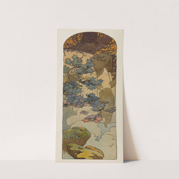 Carton de vitrail pour la bijouterie Fouquet by Alphonse Mucha