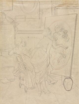 Cartoon for The Opinion of the Model (c. 1840s-1883)