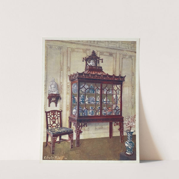 Carved China case in Chippendale's Chinese manner by Edwin Foley