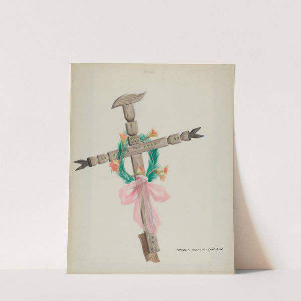 Carved Cross - Grave by Majel G. Claflin