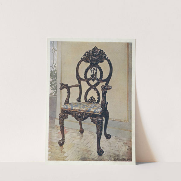 Carved early Chippendale chairman's chair by Edwin Foley