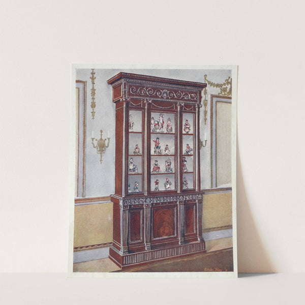 Carved mahogany China cases by Edwin Foley