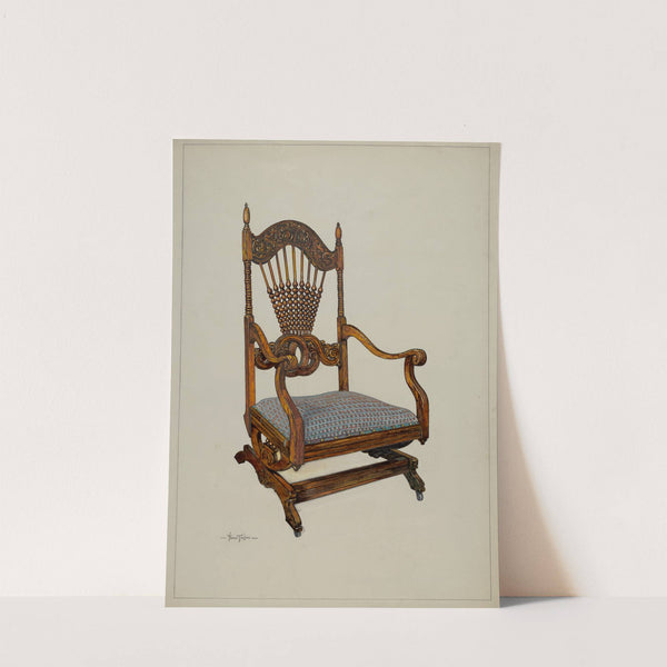 Carved Oak Chair by Florence Truelson