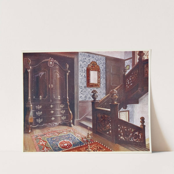 Carved walnut bombé armoire with chased mounts by Edwin Foley