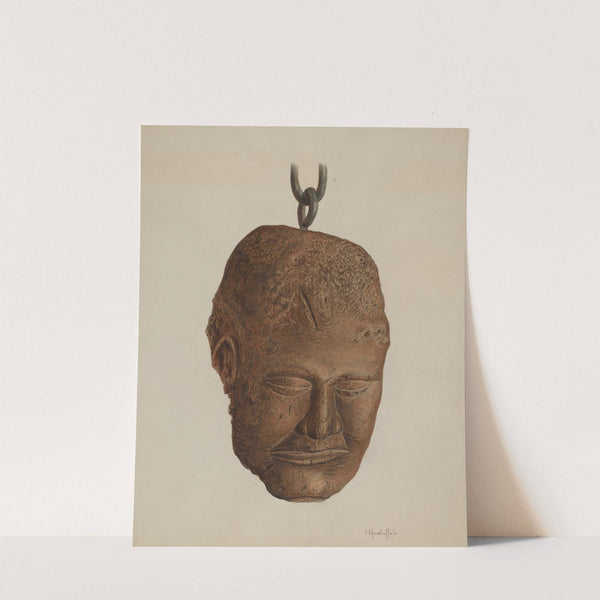 Carved Wooden Head by Cornelius Christoffels