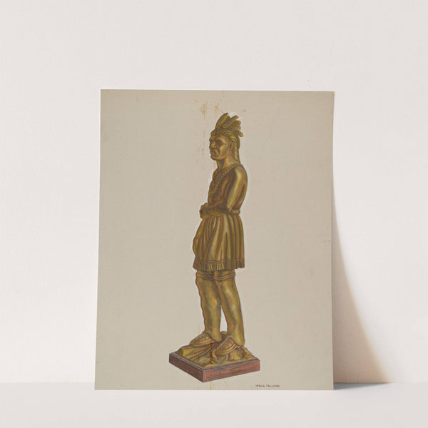 Carved Wooden Indian by Verna Tallman