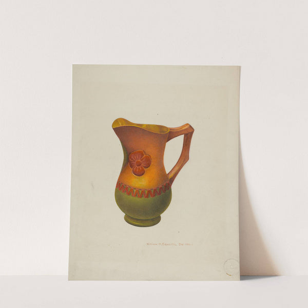 Carved Wooden Pitcher by William H. Edwards