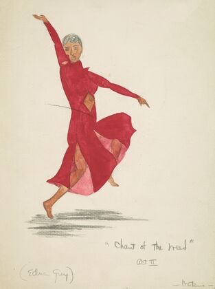 Case of Philip Lawrence: Edna Guy red dress with cutouts (1934-1943)
