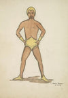 Case of Philip Lawrence: gold helmet, wristlets, briefs, and slippers (1934-1943)