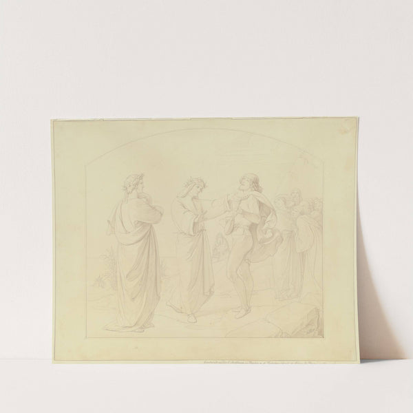 Casella singt eine Canzone Dantes (1847) by Eduard von Steinle