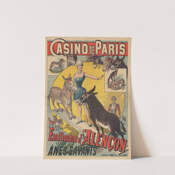 Casino de Paris. Emilienne d’Alençon et ses ânes savants (1891) by Imp. Camis